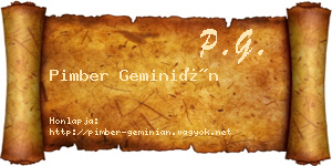 Pimber Geminián névjegykártya
